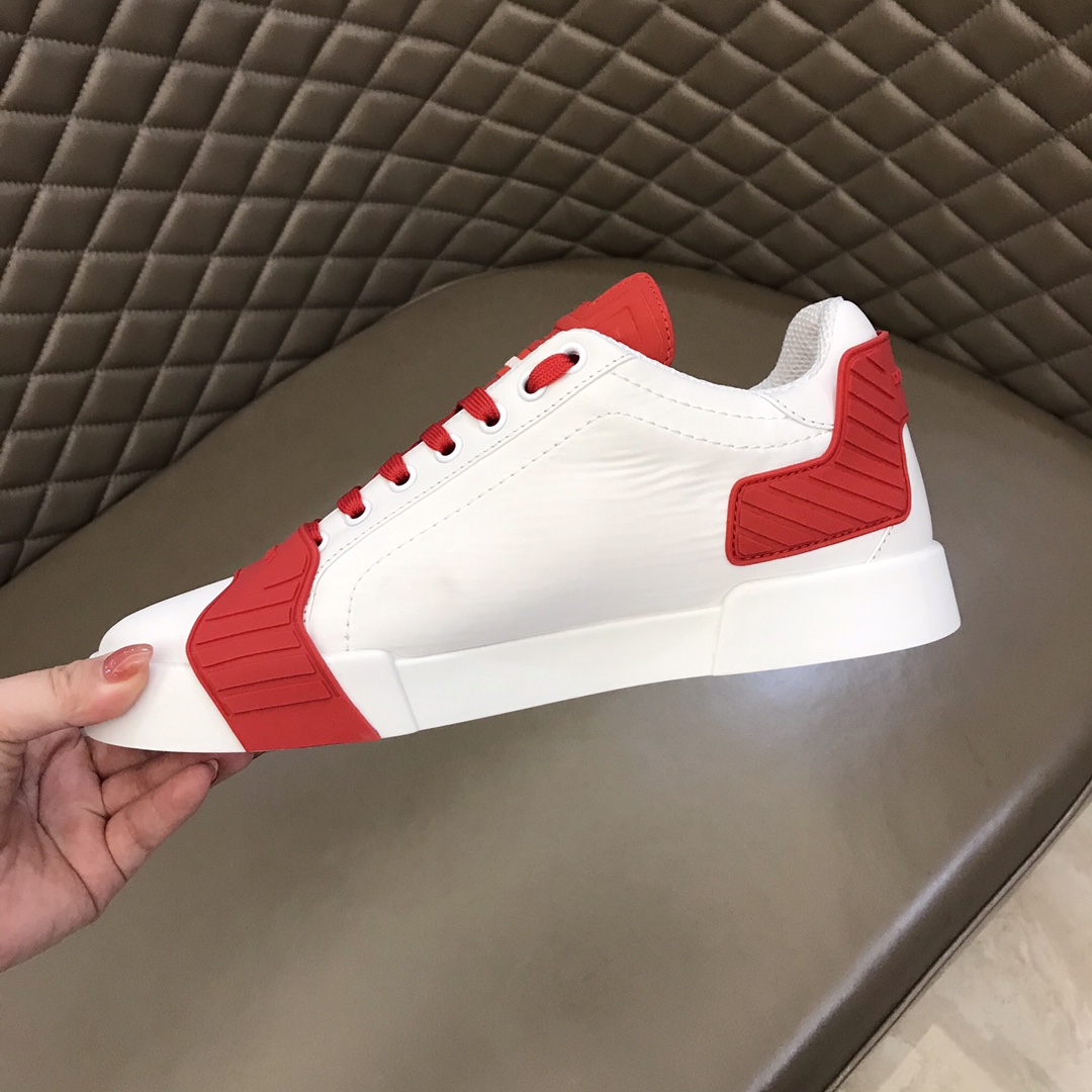 DG Sneaker Portofino in White with Red Logo