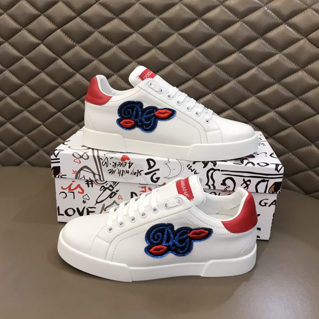 DG Sneaker Portofino in White with Red
