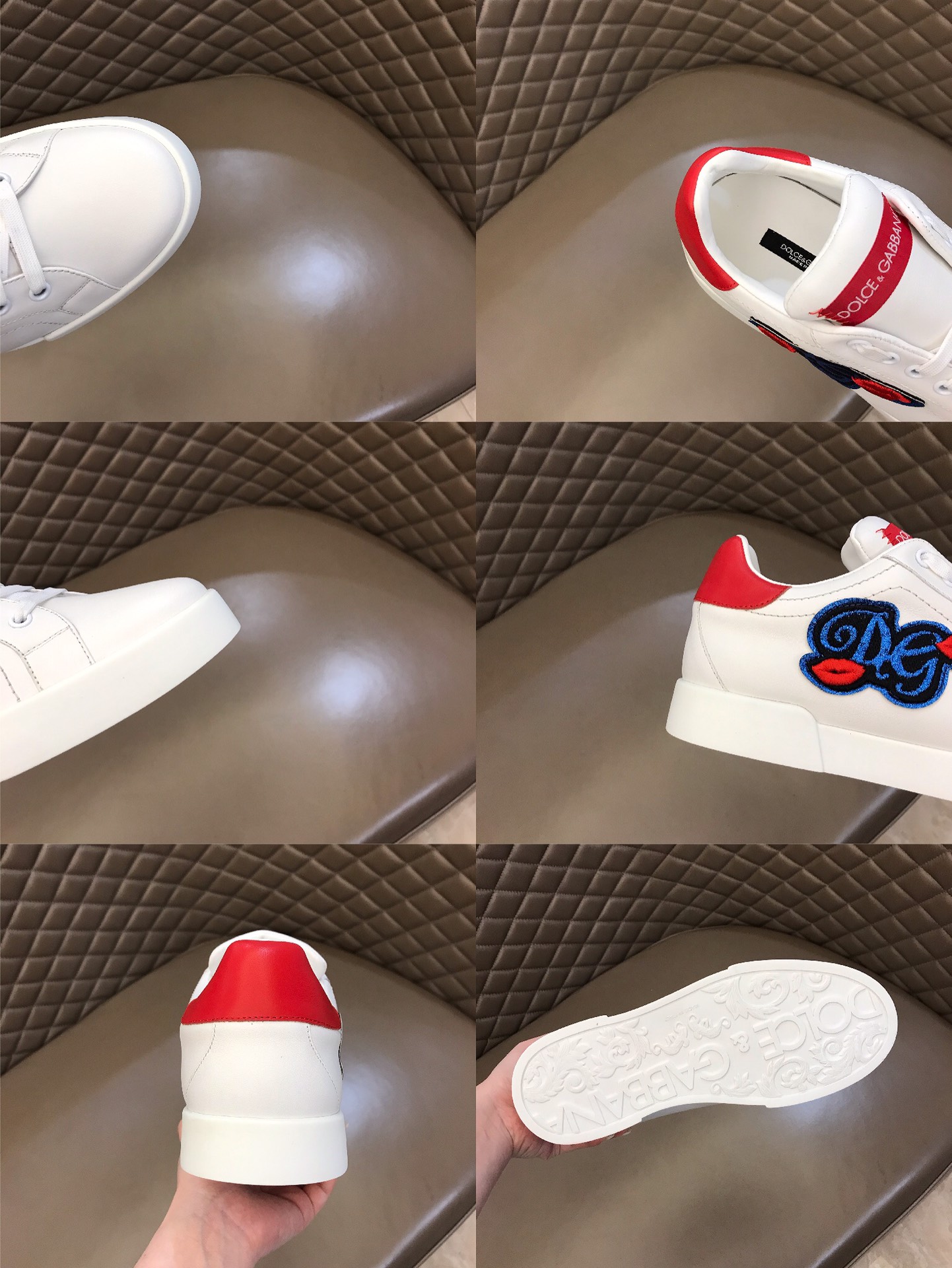 DG Sneaker Portofino in White with Red