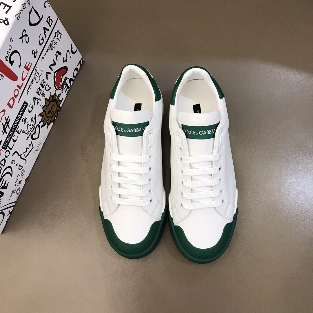 DG Sneaker Portofino in White with Green sole