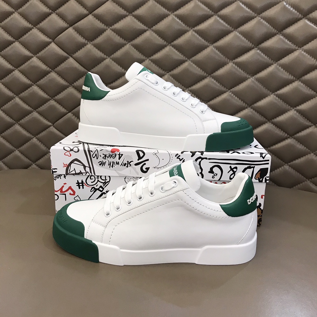 DG Sneaker Portofino in White with Green sole