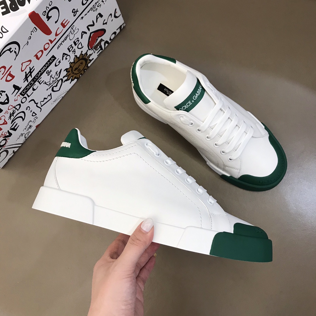 DG Sneaker Portofino in White with Green sole