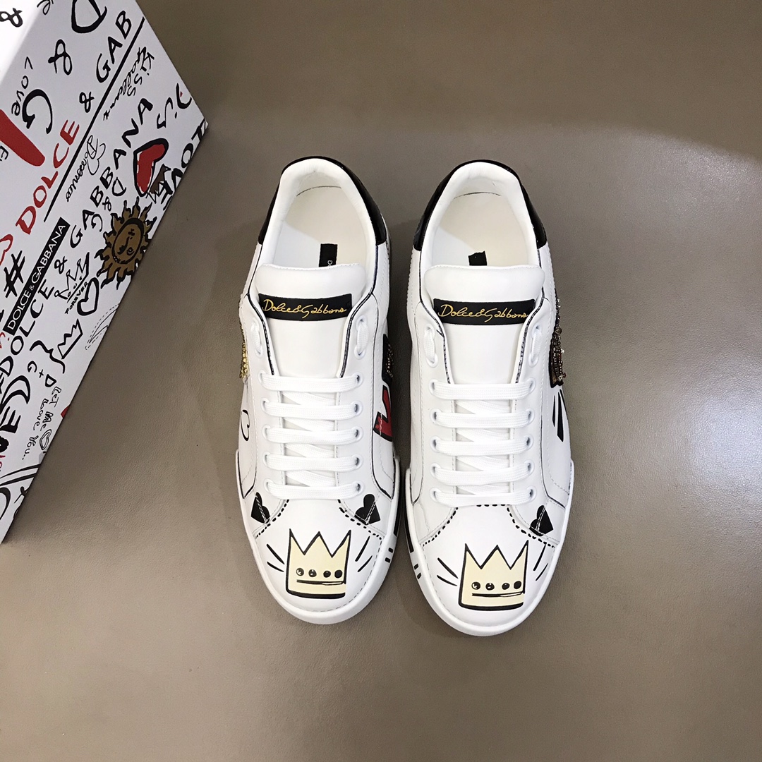 DG Sneaker Portofino in White with Crown