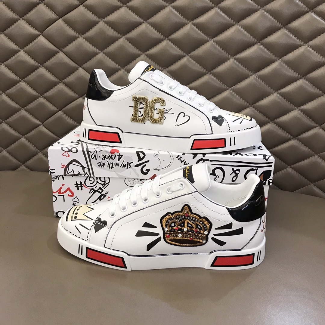 DG Sneaker Portofino in White with Crown