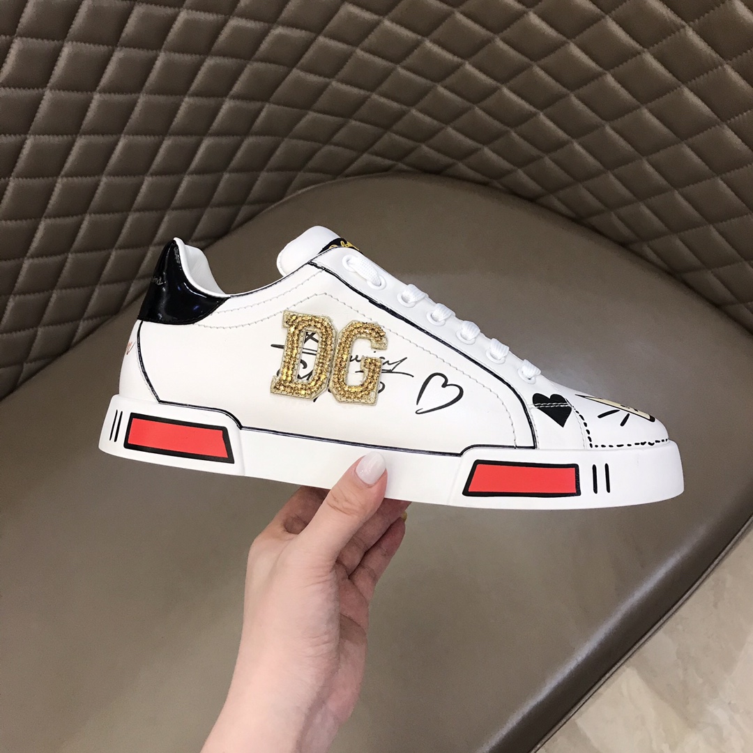 DG Sneaker Portofino in White with Crown