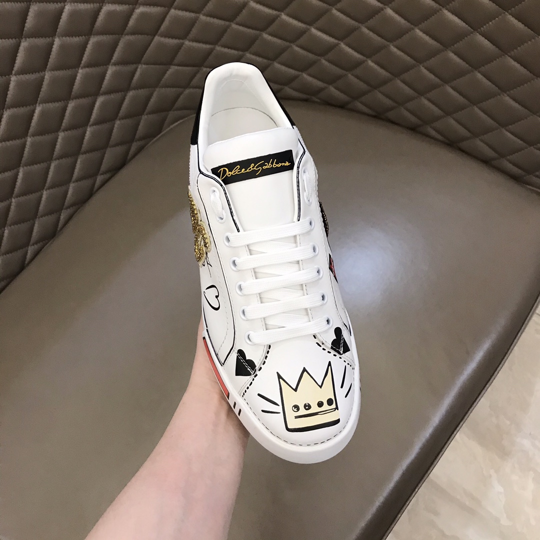 DG Sneaker Portofino in White with Crown