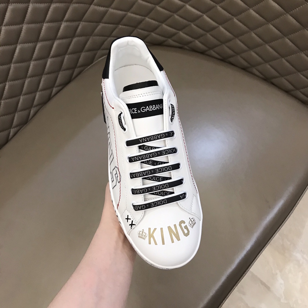 DG Sneaker Portofino in White with Black words