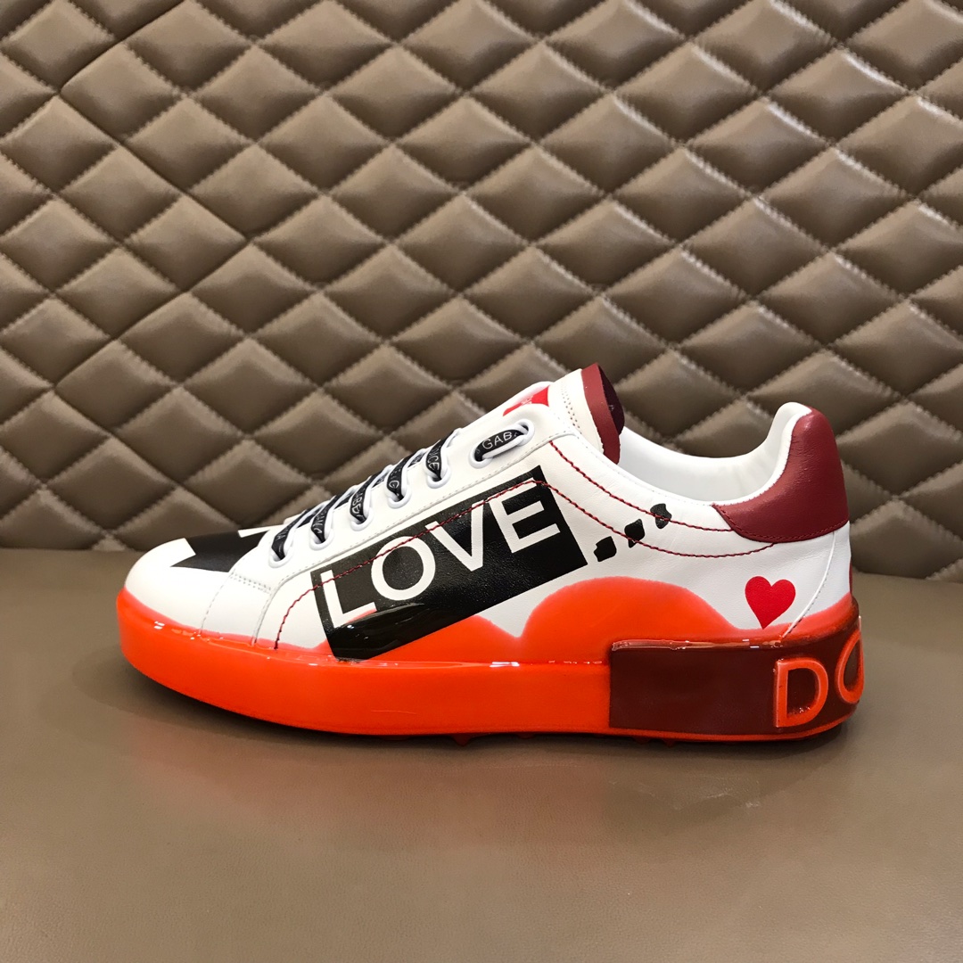 DG Sneaker Portofino in White with Black Logo