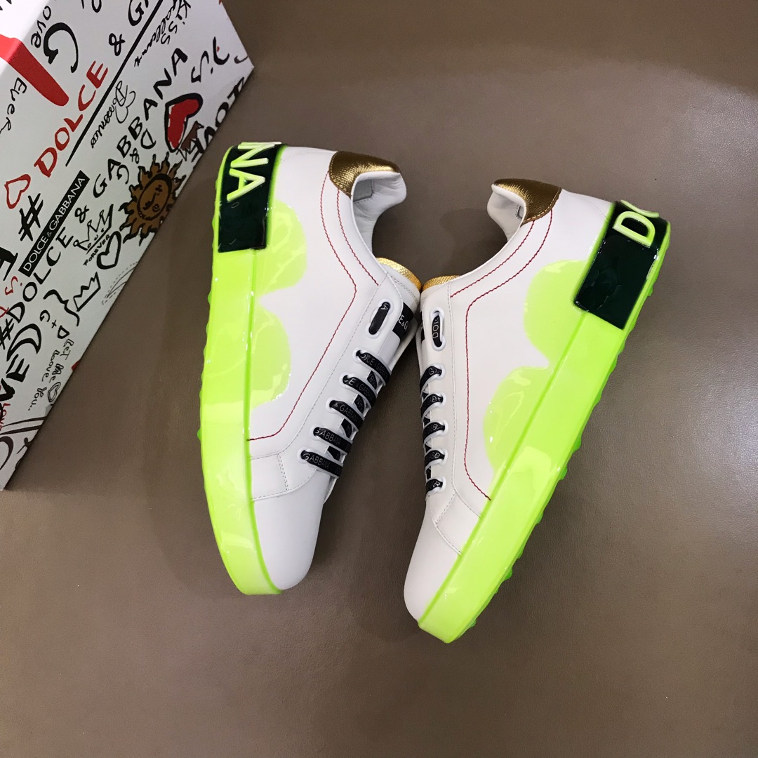 DG Sneaker Portofino in White and Green sole