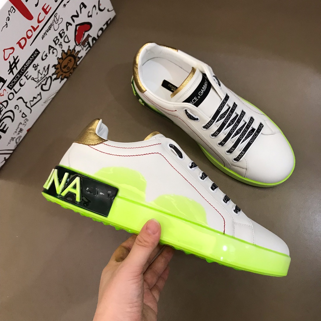 DG Sneaker Portofino in White and Green sole