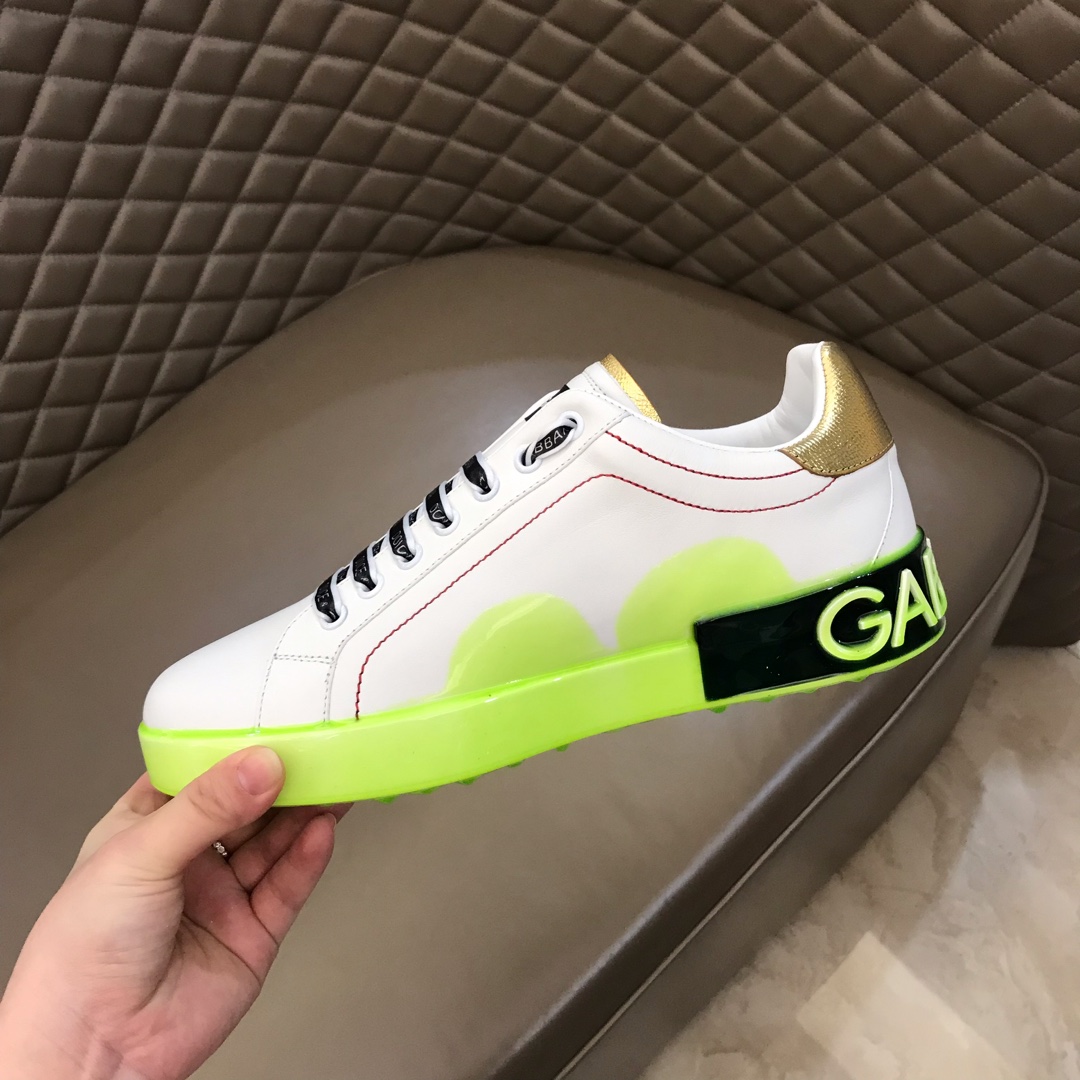 DG Sneaker Portofino in White and Green sole