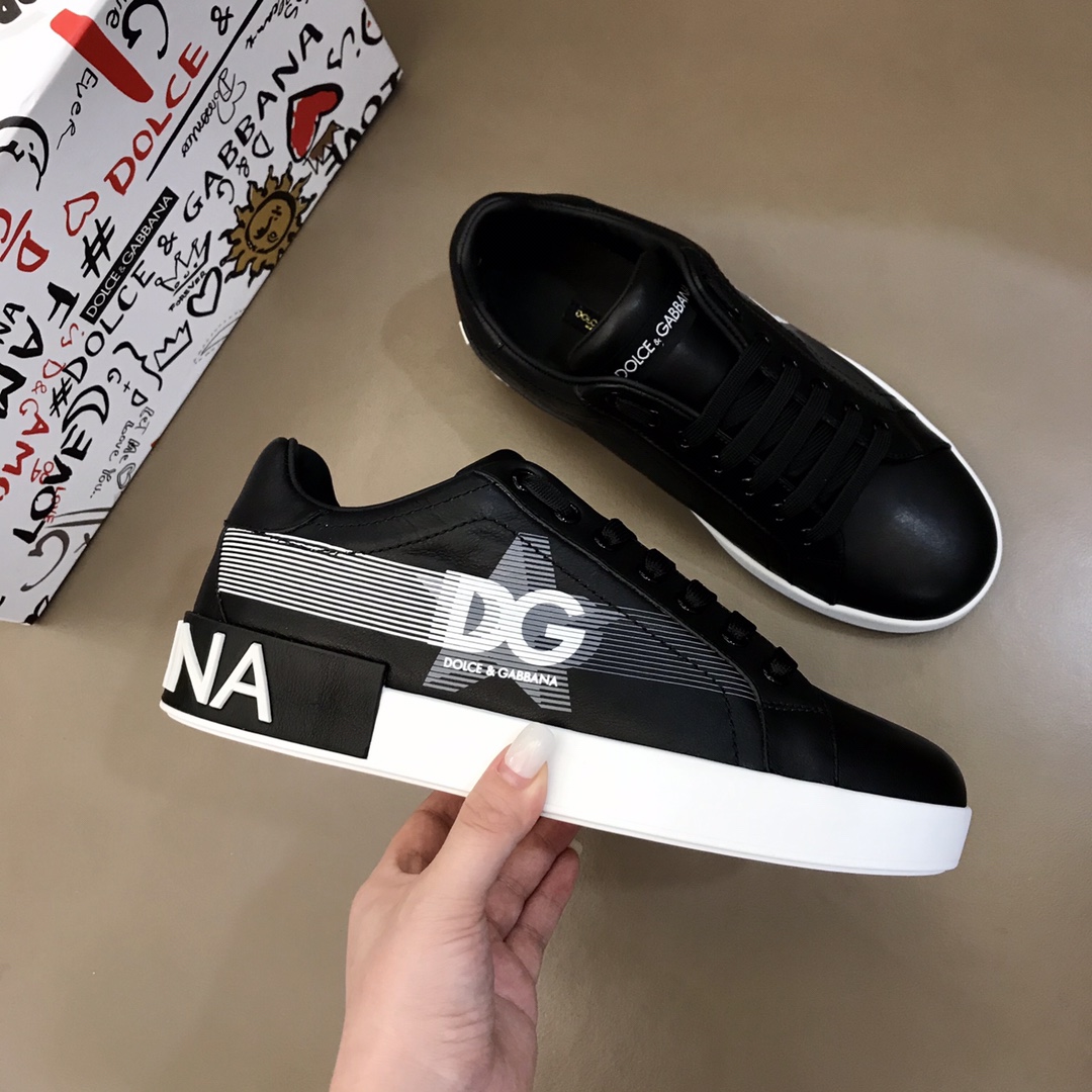 DG Sneaker Portofino in Black with White sole