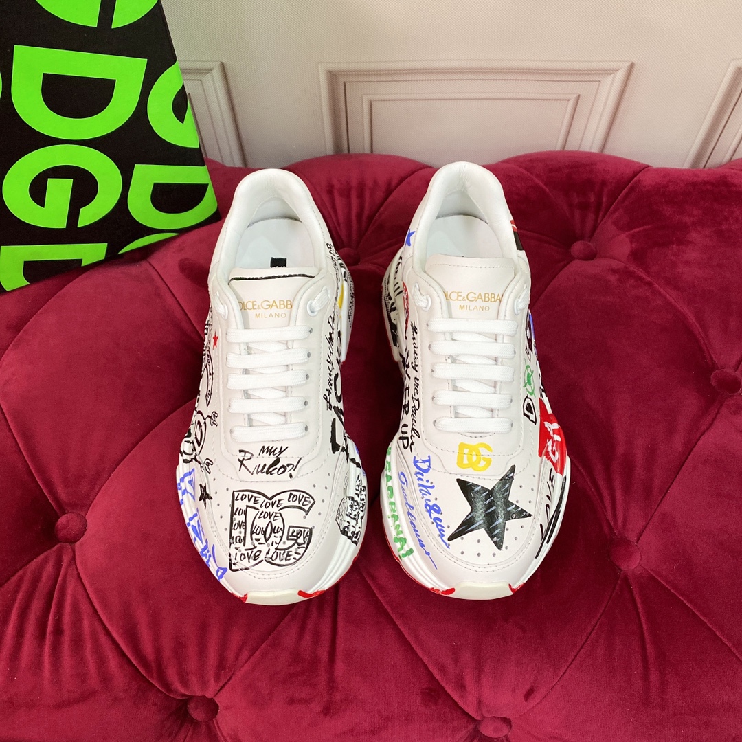 DG Sneaker Hand drawn in White with Black