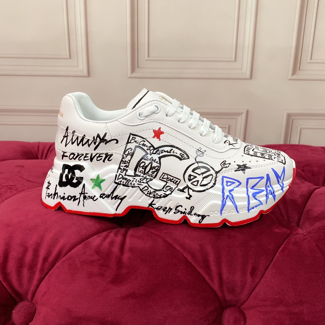 DG Sneaker Hand drawn in White with Black