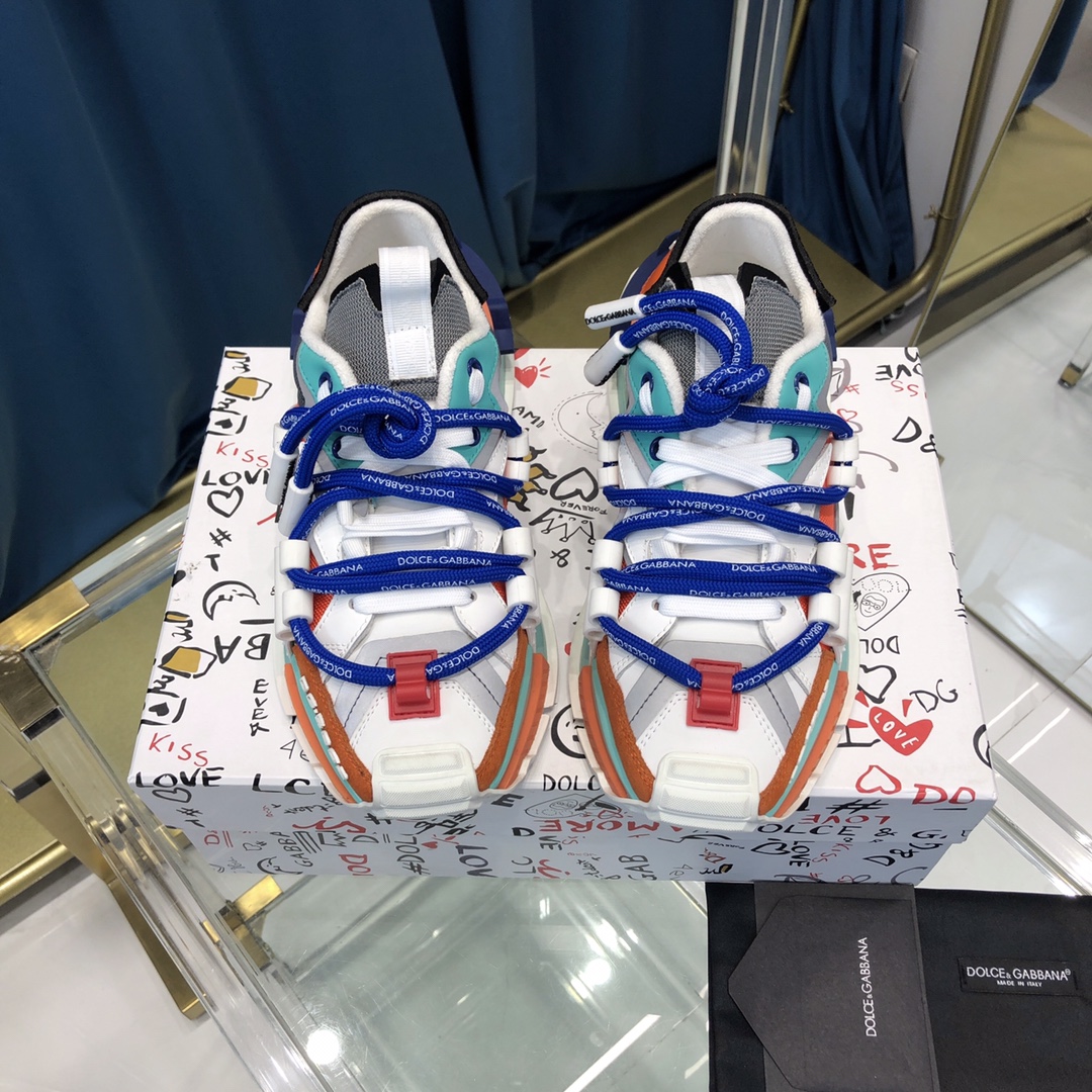 DG Sneaker Daymaster in White with Orange and Blue