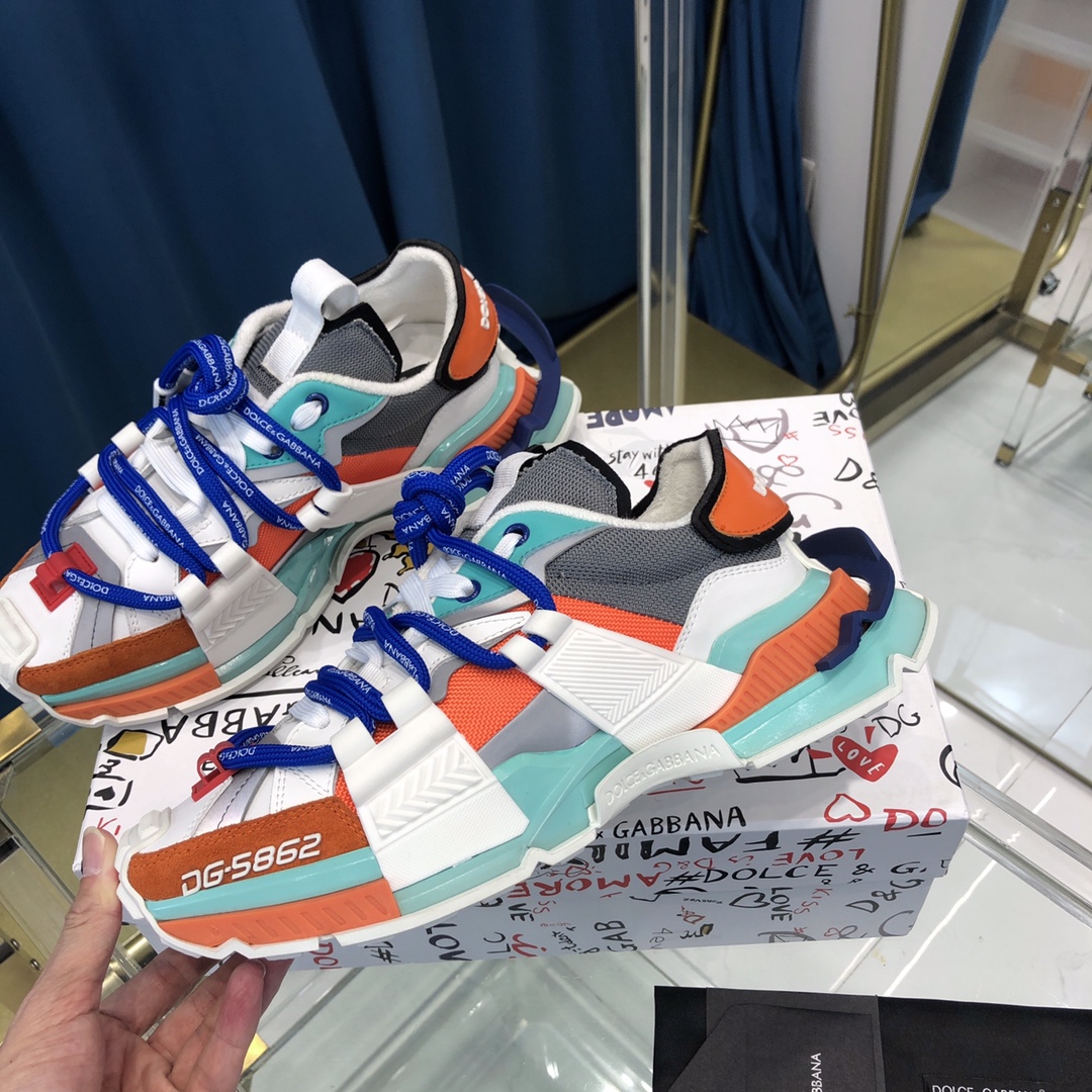 DG Sneaker Daymaster in White with Orange and Blue