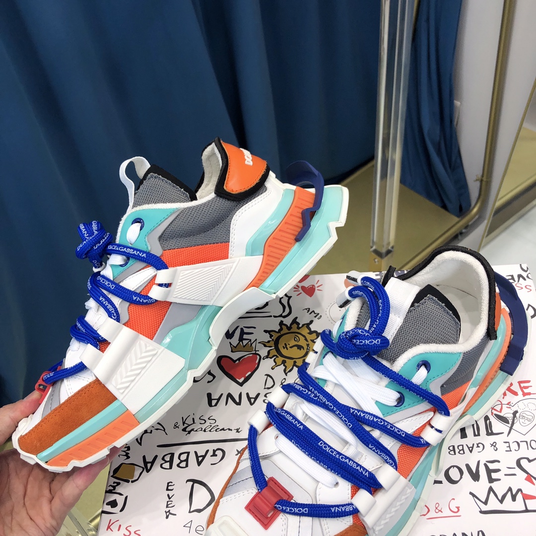 DG Sneaker Daymaster in White with Orange and Blue