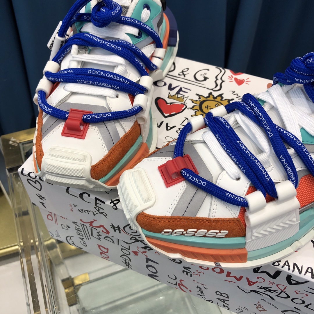 DG Sneaker Daymaster in White with Orange and Blue