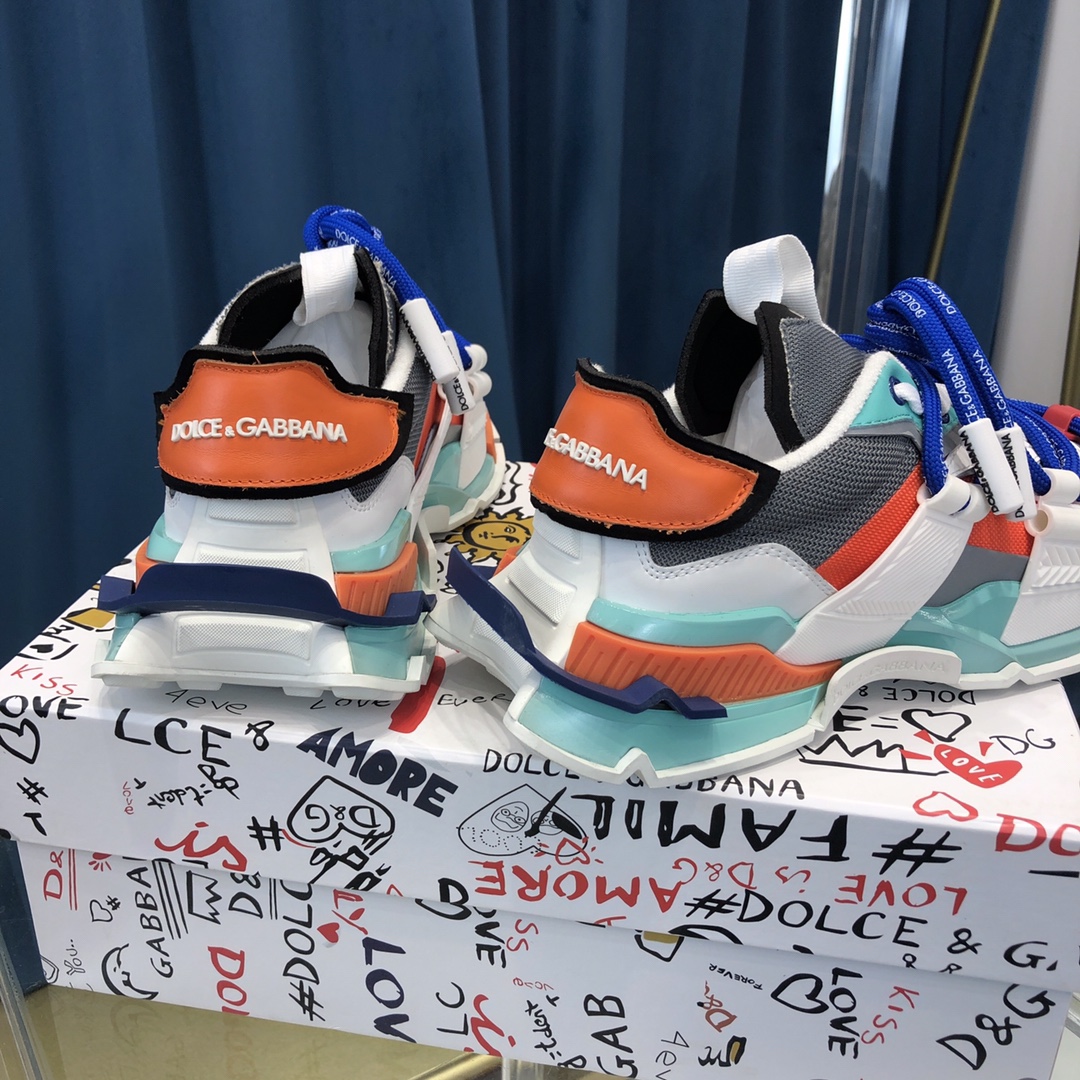 DG Sneaker Daymaster in White with Orange and Blue