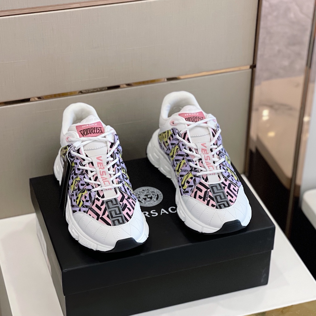 Versace Sneaker Trigreca in Purple with Pink