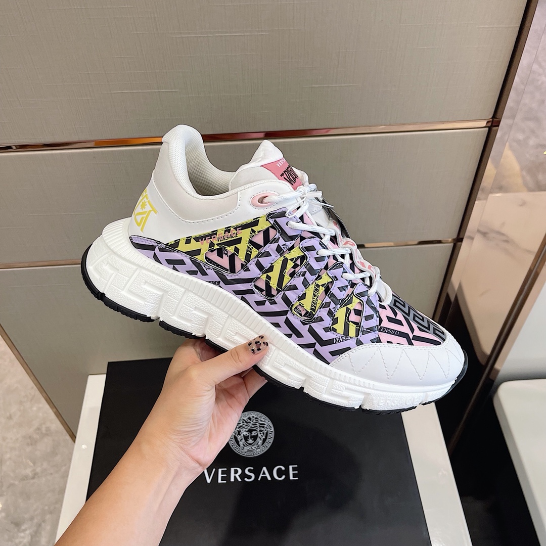 Versace Sneaker Trigreca in Purple with Pink