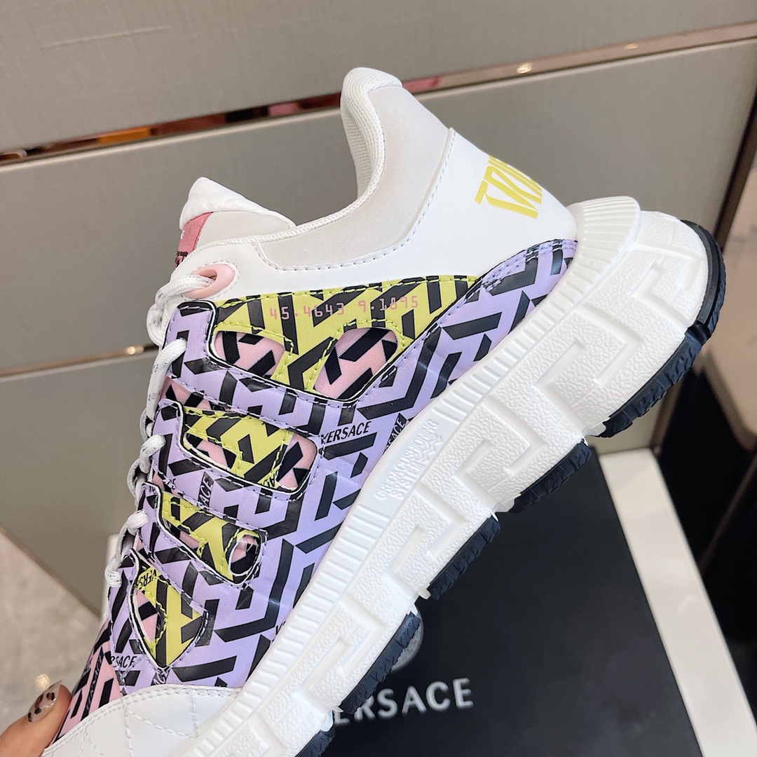 Versace Sneaker Trigreca in Purple with Pink