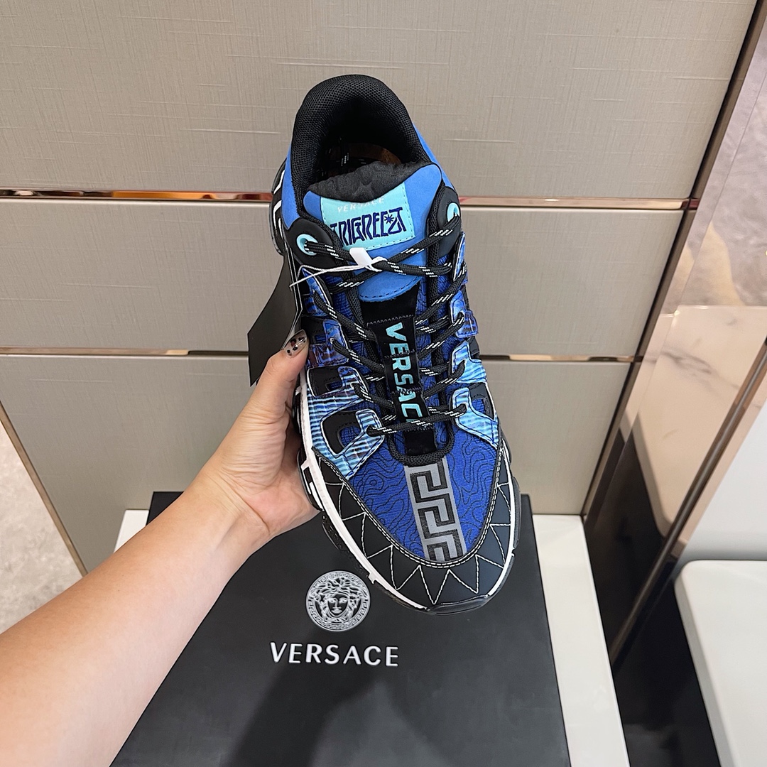 Versace Sneaker Trigreca in Blue with Black