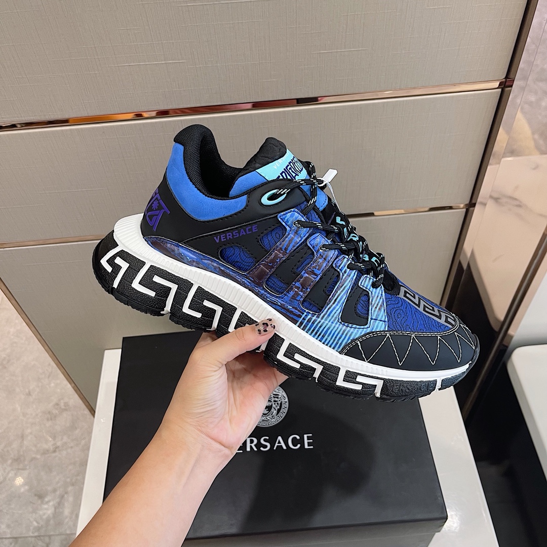 Versace Sneaker Trigreca in Blue with Black