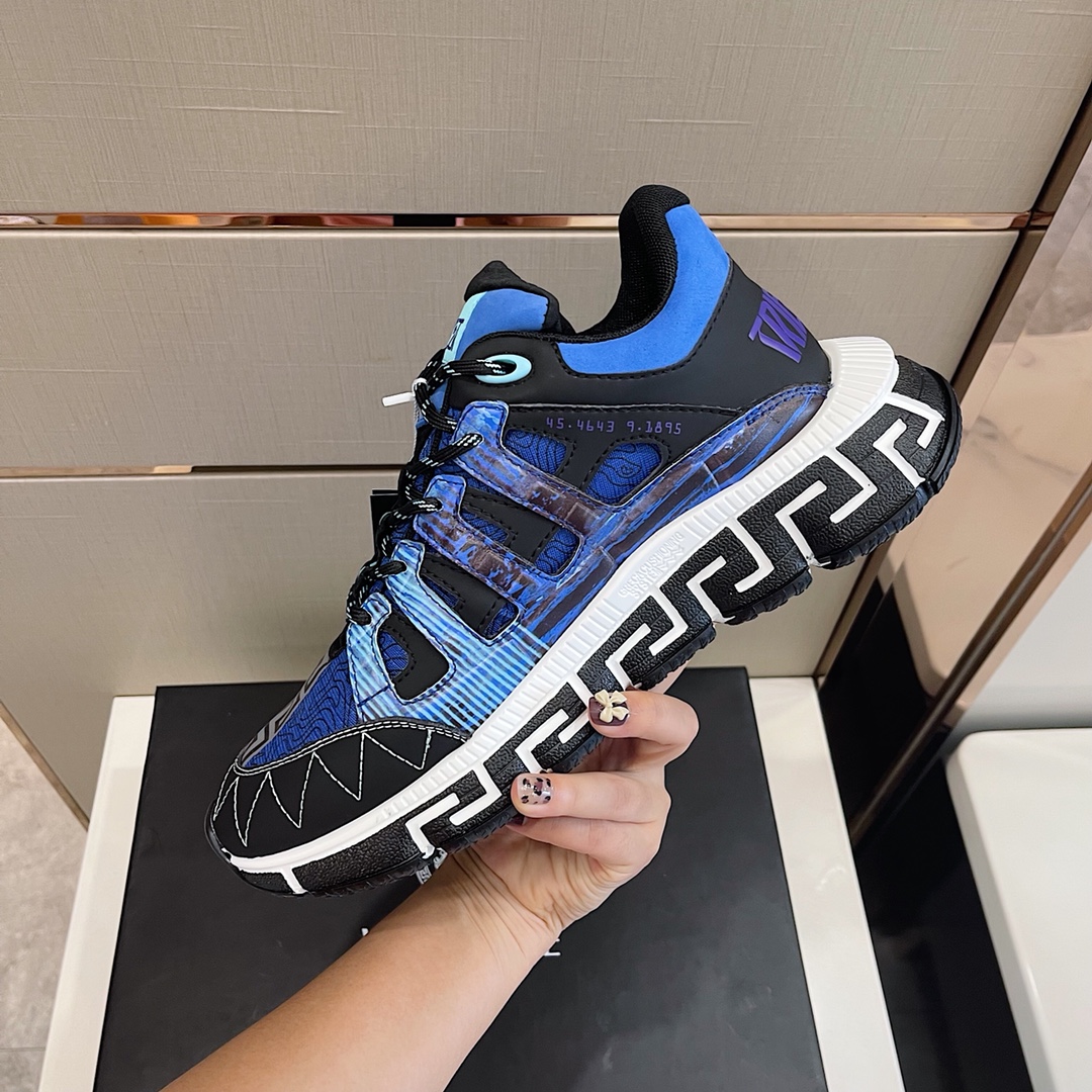 Versace Sneaker Trigreca in Blue with Black