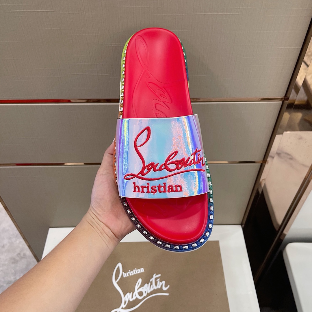 Christian louboutin Slipper in Sliver