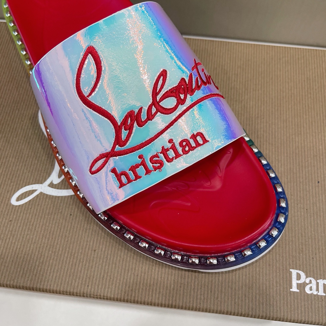 Christian louboutin Slipper in Sliver