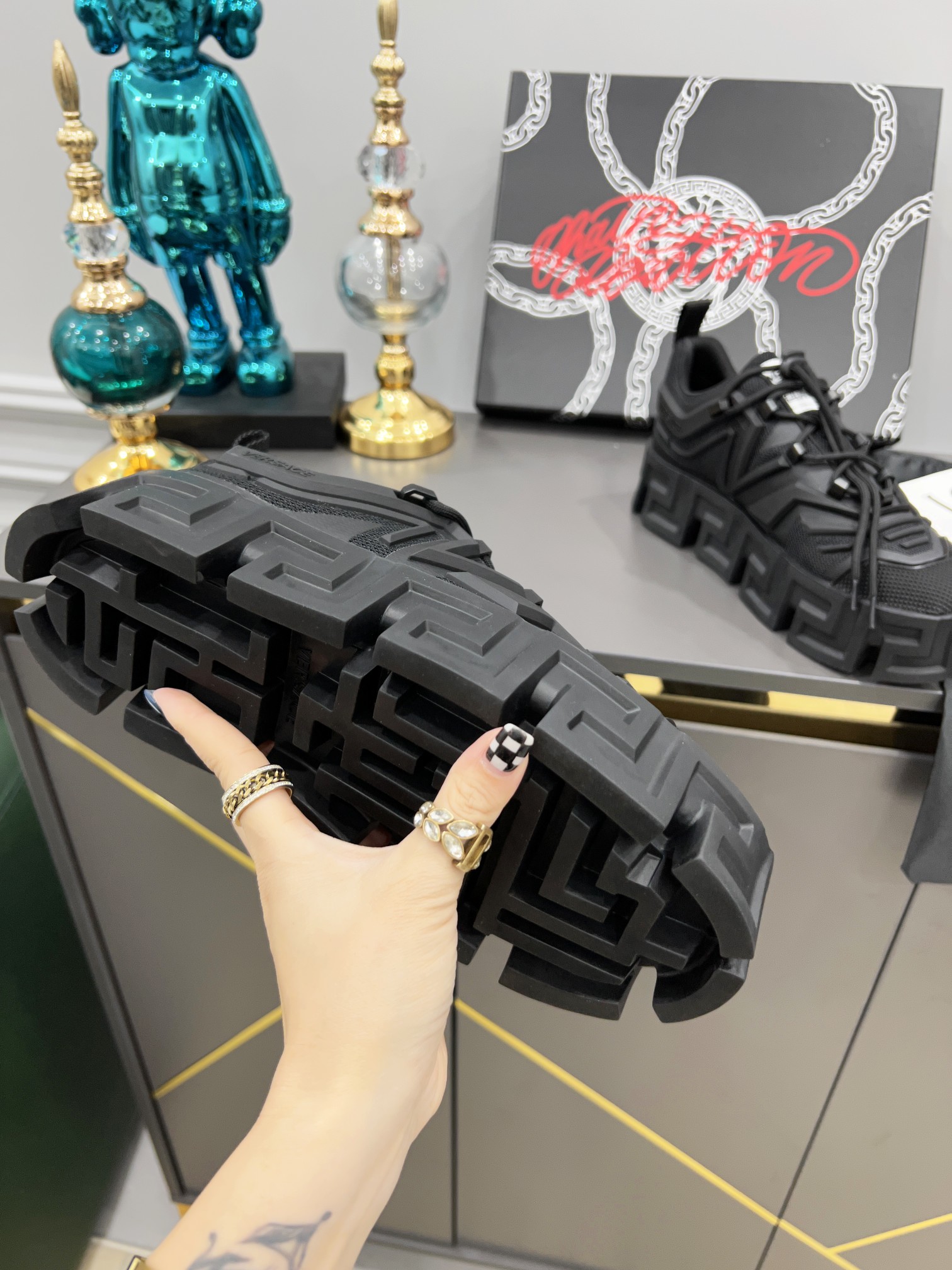 Versace Sneaker Chain Reaction in Black