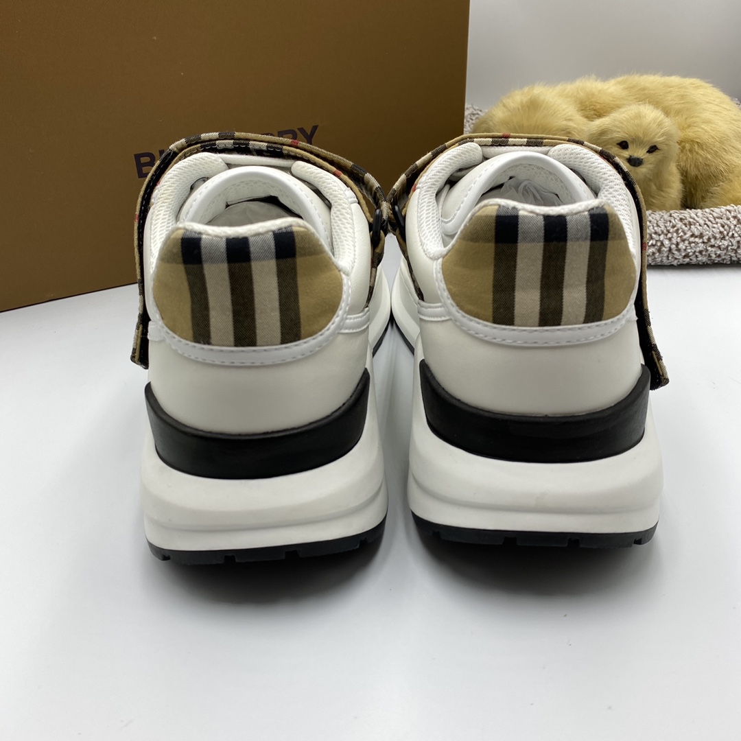 BurBerry Sneaker in White with Brown