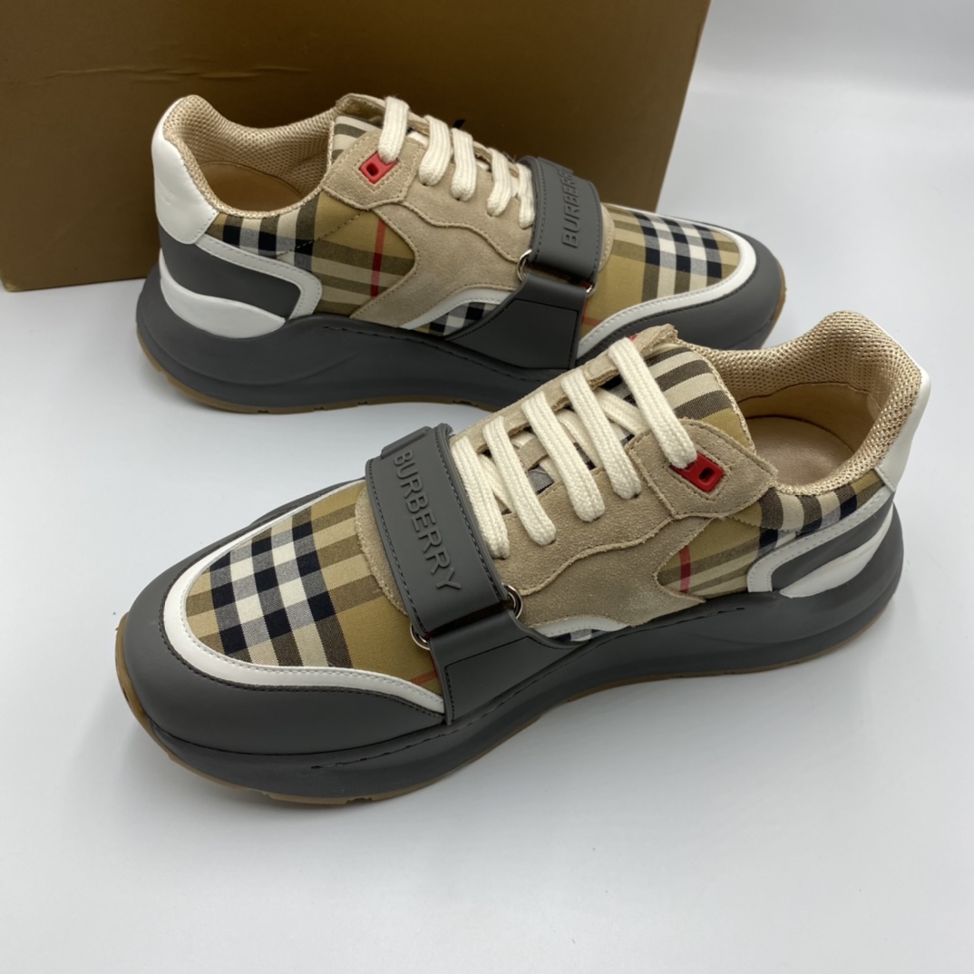 BurBerry Sneaker in Brown with Grey