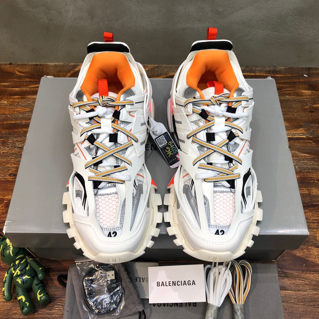 BALENCIAGA Track Trainer LED Sneakers in White