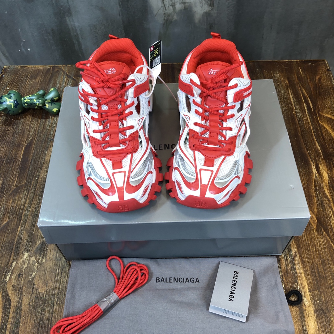 BALENCIAGA Track Trainer LED Sneakers in Red