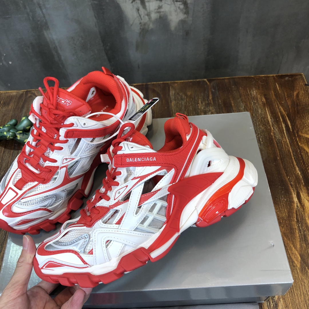 BALENCIAGA Track Trainer LED Sneakers in Red