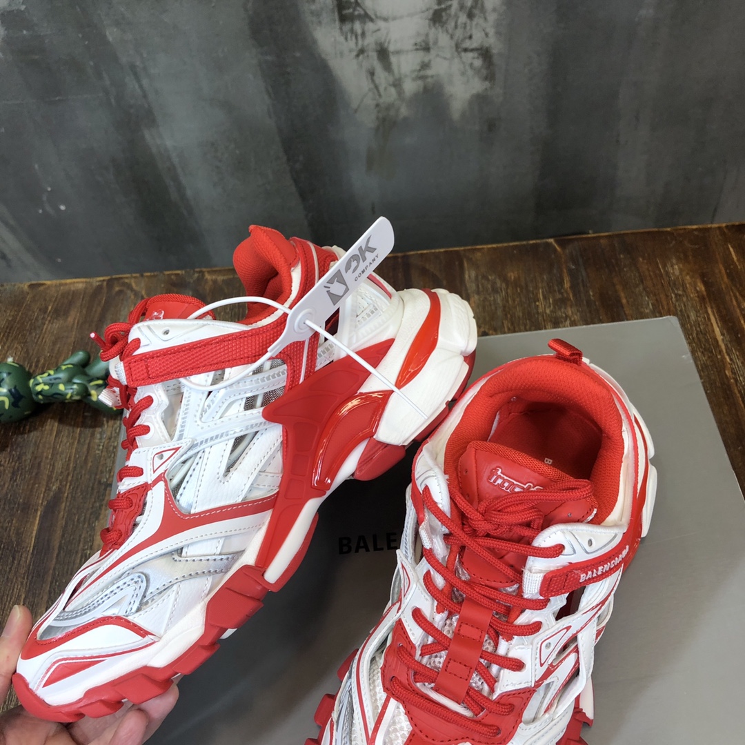 BALENCIAGA Track Trainer LED Sneakers in Red