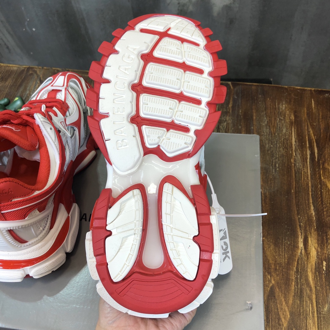 BALENCIAGA Track Trainer LED Sneakers in Red