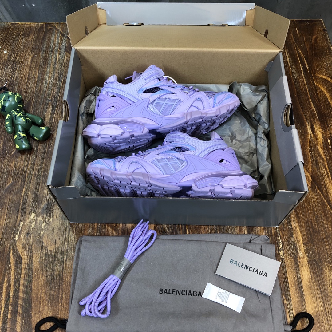 BALENCIAGA Track Trainer LED Sneakers in Purple