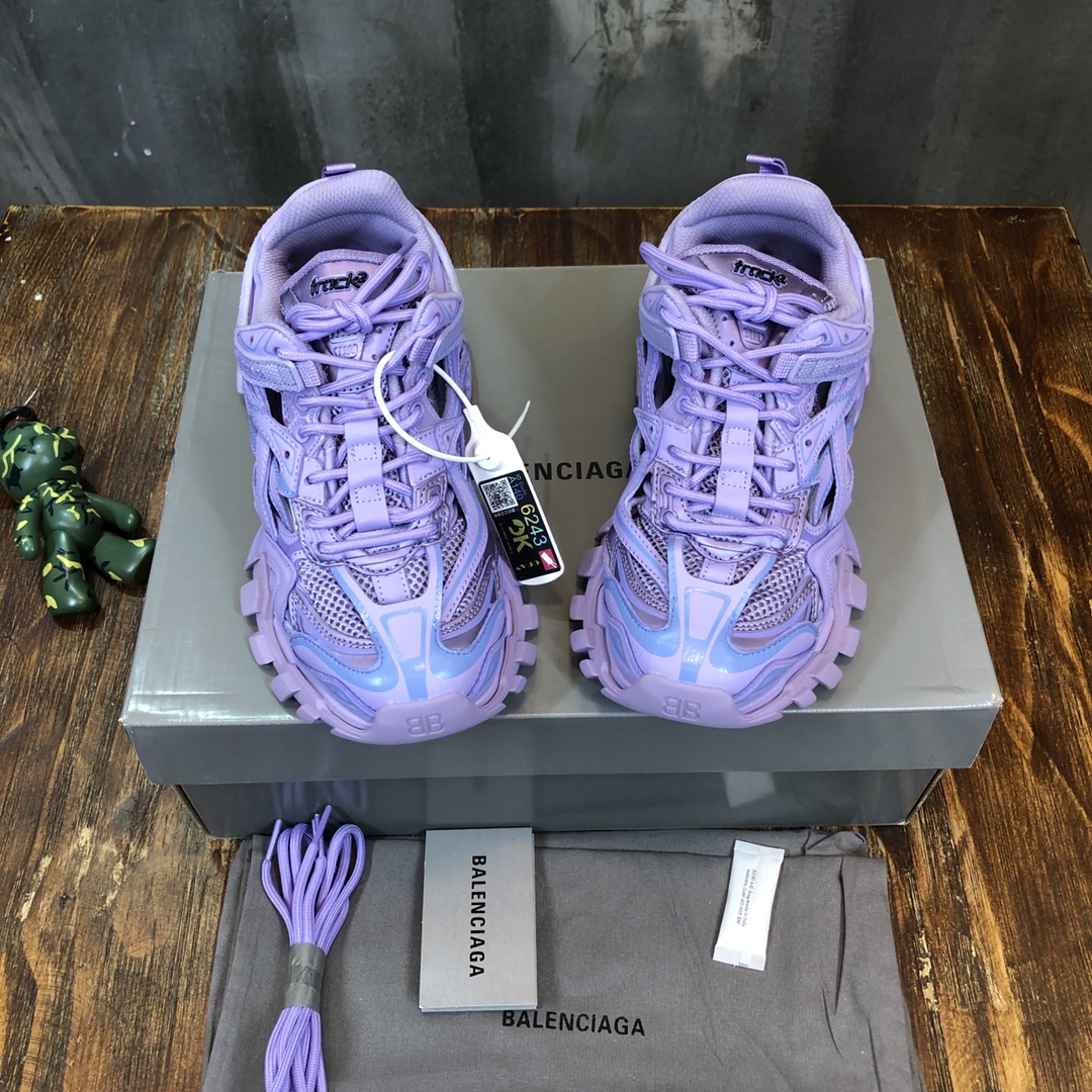 BALENCIAGA Track Trainer LED Sneakers in Purple