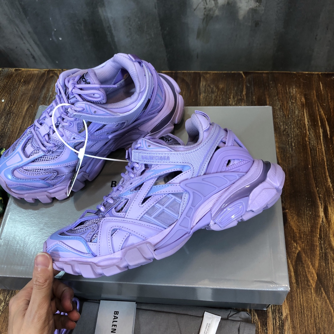 BALENCIAGA Track Trainer LED Sneakers in Purple