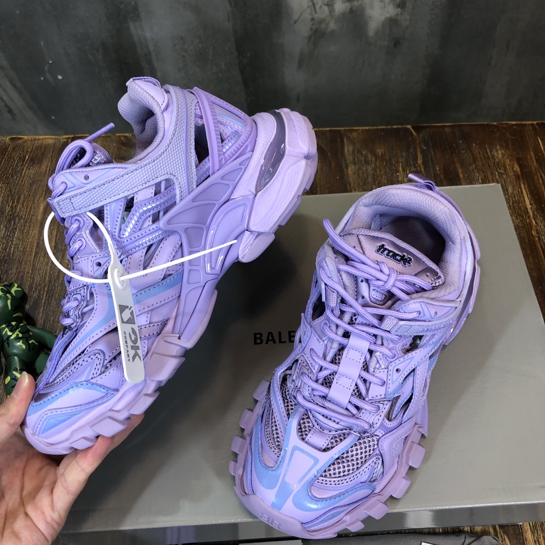 BALENCIAGA Track Trainer LED Sneakers in Purple