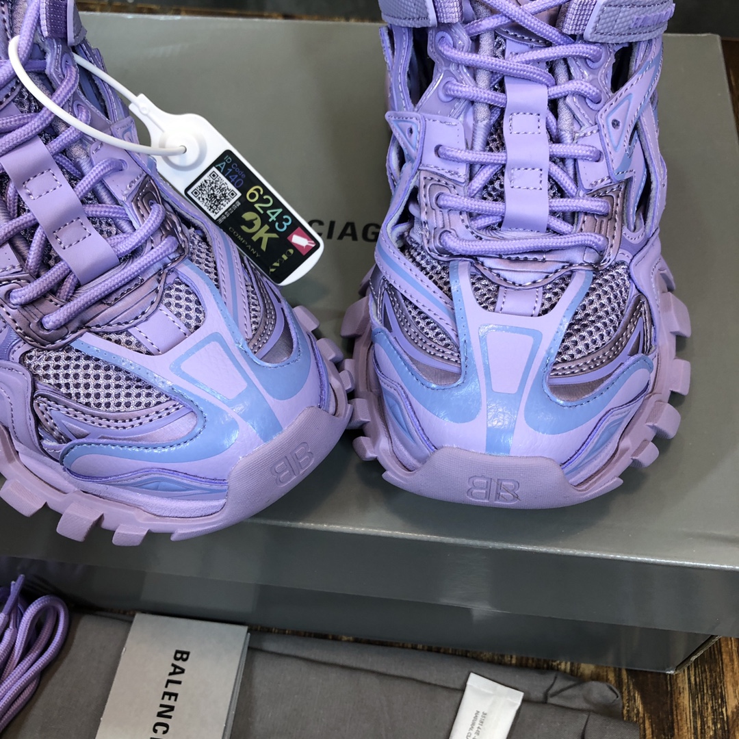 BALENCIAGA Track Trainer LED Sneakers in Purple