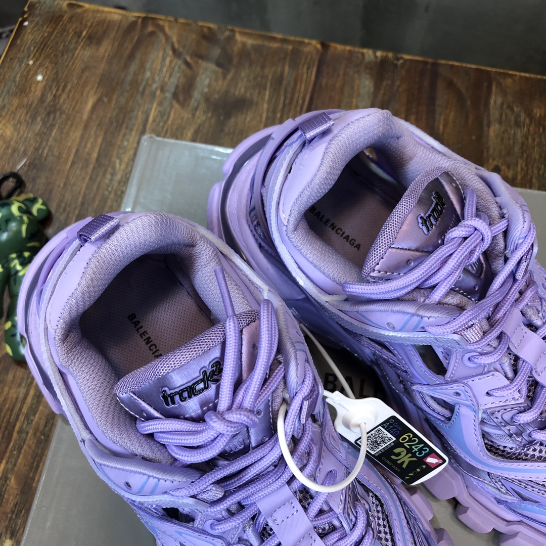 BALENCIAGA Track Trainer LED Sneakers in Purple