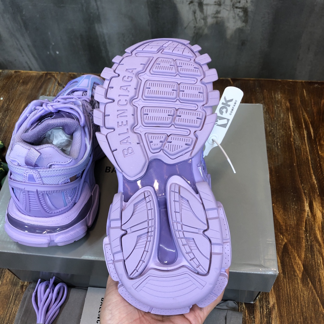 BALENCIAGA Track Trainer LED Sneakers in Purple