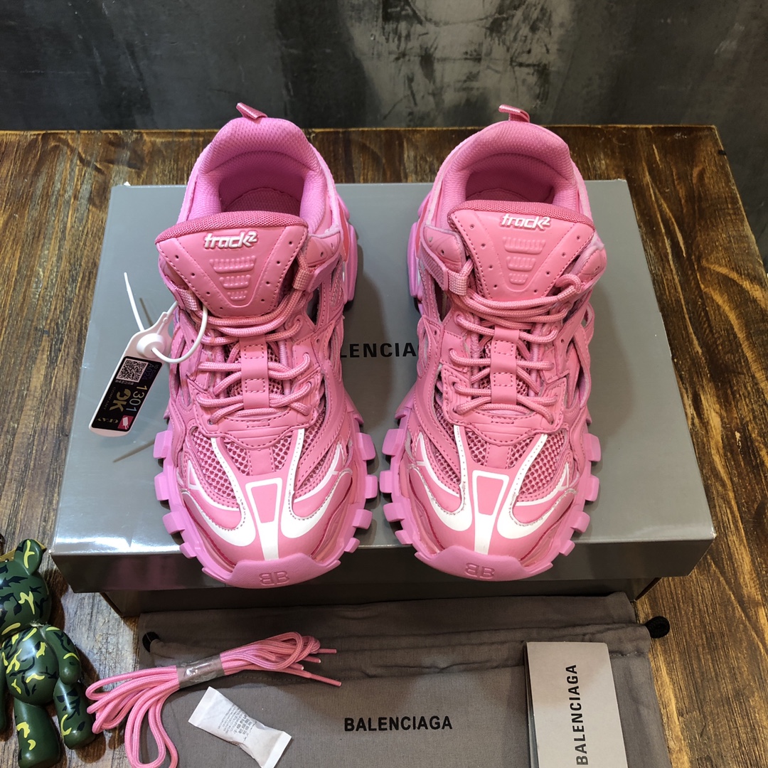 BALENCIAGA Track Trainer LED Sneakers in Pink