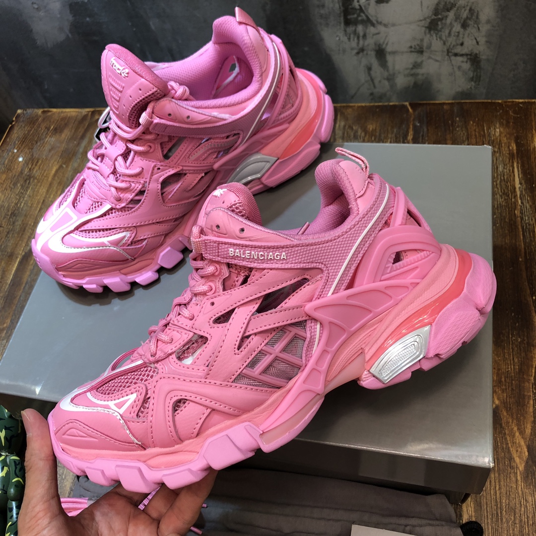 BALENCIAGA Track Trainer LED Sneakers in Pink