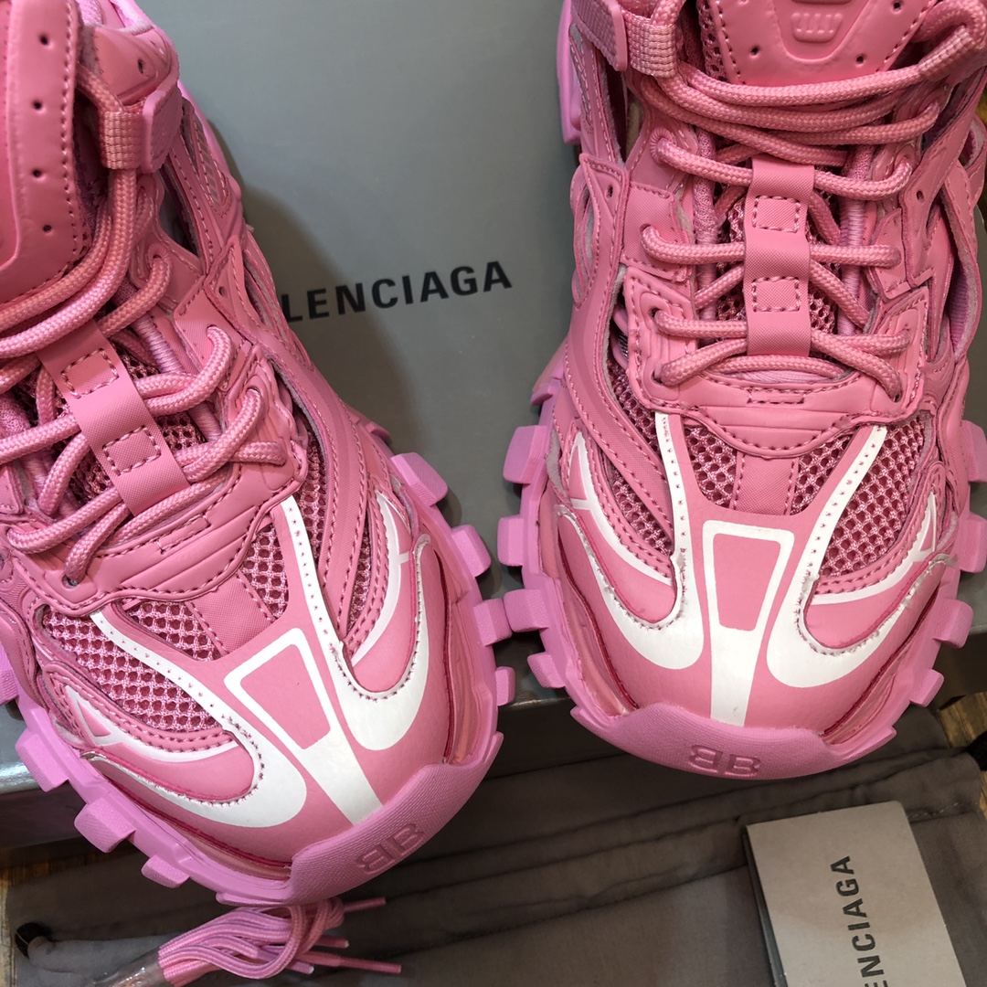 BALENCIAGA Track Trainer LED Sneakers in Pink