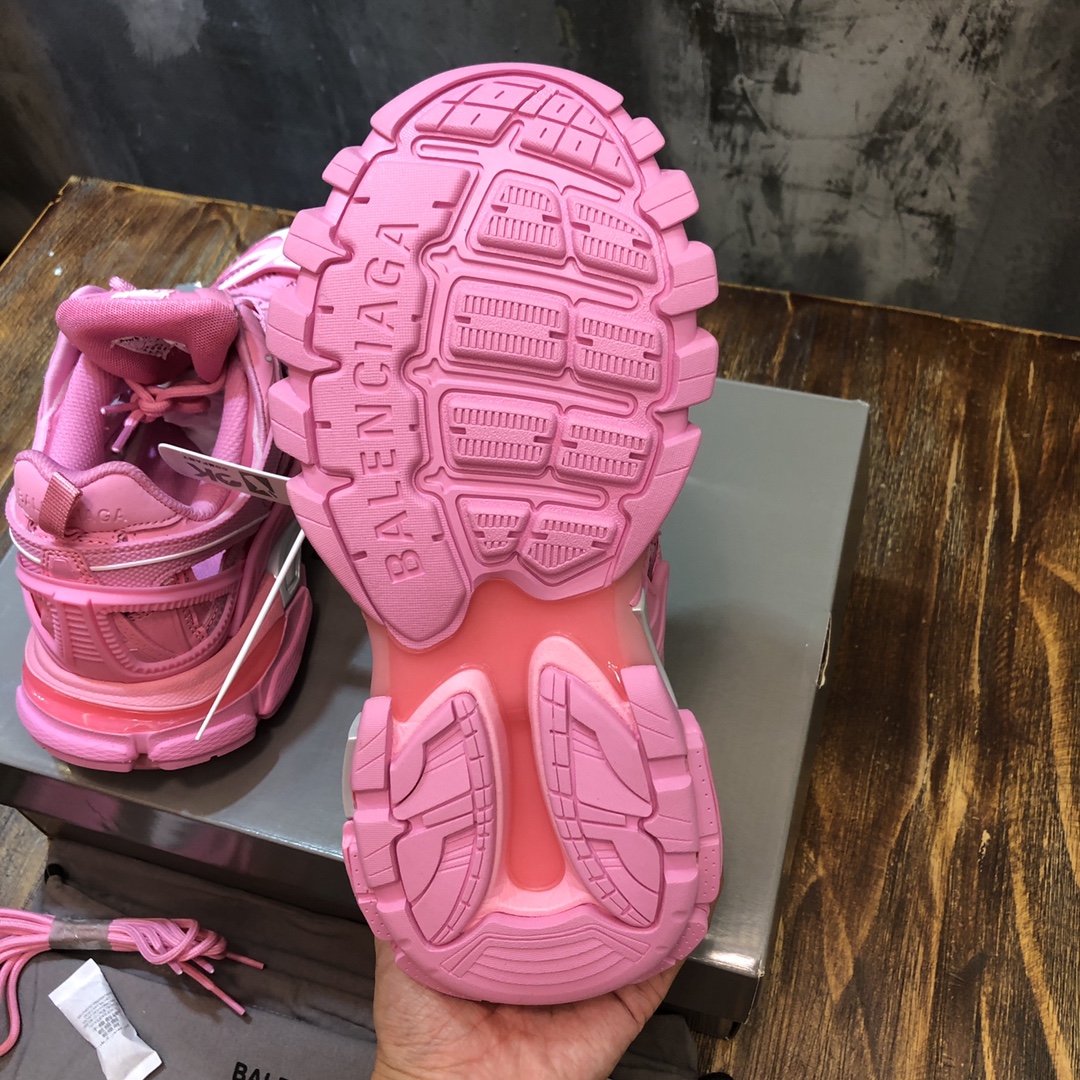 BALENCIAGA Track Trainer LED Sneakers in Pink